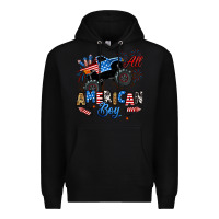 Black fourth of july monster truck all american boy Premium Hoodie - RanaPortraitStore