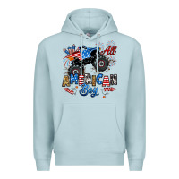 Blue Mist fourth of july monster truck all american boy Premium Hoodie - RanaPortraitStore