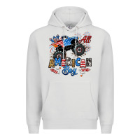 Dove Grey fourth of july monster truck all american boy Premium Hoodie - RanaPortraitStore