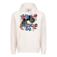 Pale Pink fourth of july monster truck all american boy Premium Hoodie - RanaPortraitStore