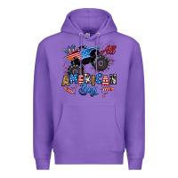 Purple fourth of july monster truck all american boy Premium Hoodie - RanaPortraitStore