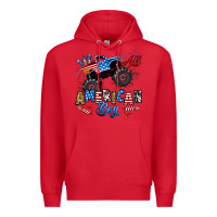 Red fourth of july monster truck all american boy Premium Hoodie - RanaPortraitStore