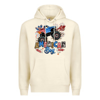 Sandshell fourth of july monster truck all american boy Premium Hoodie - RanaPortraitStore