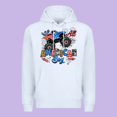 Premium Hoodie fourth of july monster truck all american boy