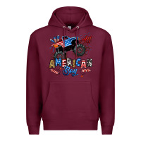 Burgundy fourth of july monster truck all american boy Premium Hoodie - RanaPortraitStore
