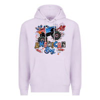 Lilac fourth of july monster truck all american boy Premium Hoodie - RanaPortraitStore