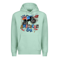 Seafoam fourth of july monster truck all american boy Premium Hoodie - RanaPortraitStore