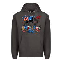 Smoke fourth of july monster truck all american boy Premium Hoodie - RanaPortraitStore