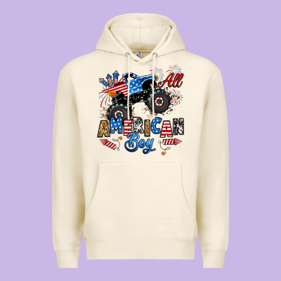 Premium Hoodie fourth of july monster truck all american boy