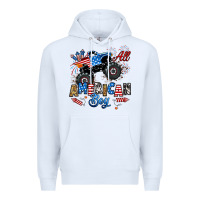 White fourth of july monster truck all american boy Premium Hoodie - RanaPortraitStore