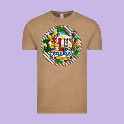 Christmas Jolly Teacher Vintage Tee Designed By Artiststas