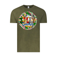 Vintage Olive Christmas Jolly Teacher Vintage Tee - Artiststas