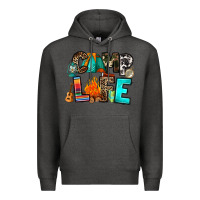 Charcoal Heather camp life Premium Hoodie - RanaPortraitStore