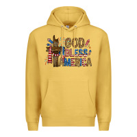 Antique Gold god  bless america with cross Premium Hoodie - RanaPortraitStore