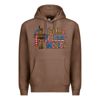 Chestnut god  bless america with cross Premium Hoodie - RanaPortraitStore