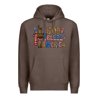 Coffee god  bless america with cross Premium Hoodie - RanaPortraitStore