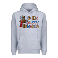 Heather Grey god  bless america with cross Premium Hoodie - RanaPortraitStore