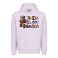 Lilac god  bless america with cross Premium Hoodie - RanaPortraitStore