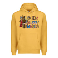 Mustard god  bless america with cross Premium Hoodie - RanaPortraitStore