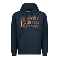 Navy god  bless america with cross Premium Hoodie - RanaPortraitStore