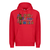 Red god  bless america with cross Premium Hoodie - RanaPortraitStore