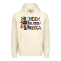 Sandshell god  bless america with cross Premium Hoodie - RanaPortraitStore