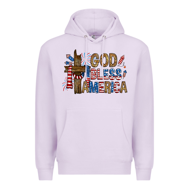 God  Bless America With Cross Premium Hoodie by RanaPortraitStore | Teevron