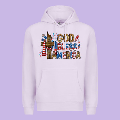 Premium Hoodie god  bless america with cross