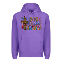 Purple god  bless america with cross Premium Hoodie - RanaPortraitStore