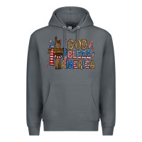 Rock god  bless america with cross Premium Hoodie - RanaPortraitStore