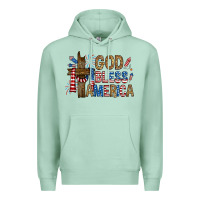 Seafoam god  bless america with cross Premium Hoodie - RanaPortraitStore
