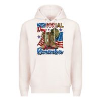 Pale Pink memorial day honor remember Premium Hoodie - RanaPortraitStore
