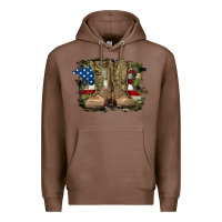 Chestnut american flag with army boots Premium Hoodie - RanaPortraitStore