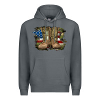 Rock american flag with army boots Premium Hoodie - RanaPortraitStore