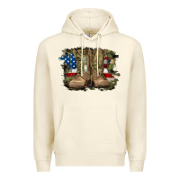 Sandshell american flag with army boots Premium Hoodie - RanaPortraitStore
