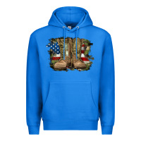 True Royal american flag with army boots Premium Hoodie - RanaPortraitStore