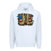 White american flag with army boots Premium Hoodie - RanaPortraitStore