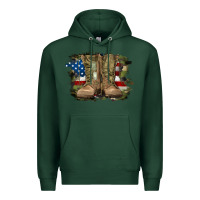 Sports Green american flag with army boots Premium Hoodie - RanaPortraitStore