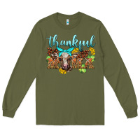 Army Green thankful mama cow Long Sleeve Tee - BarkalooDesign