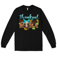 Black thankful mama cow Long Sleeve Tee - BarkalooDesign