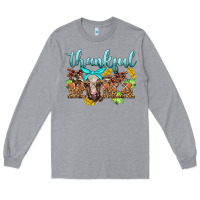 Heather Grey thankful mama cow Long Sleeve Tee - BarkalooDesign