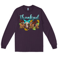 Plum thankful mama cow Long Sleeve Tee - BarkalooDesign