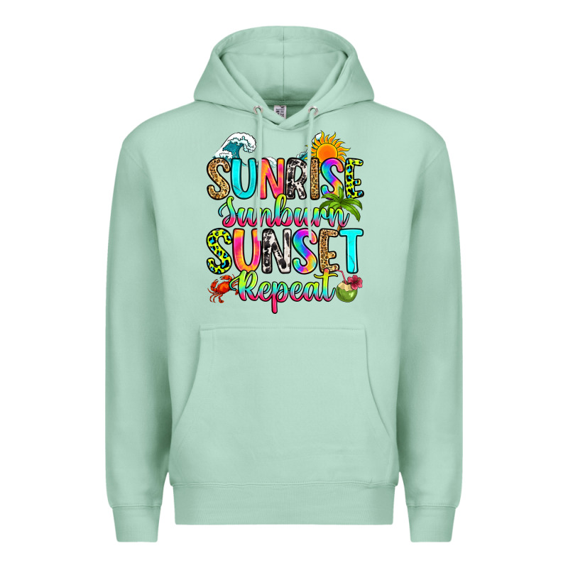 Sunrise Sunburn Sunset Repeat Premium Hoodie by RanaPortraitStore | Teevron