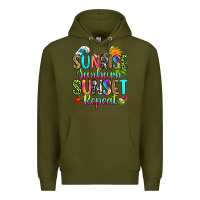 Army Green sunrise sunburn sunset repeat Premium Hoodie - RanaPortraitStore