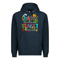 Navy sunrise sunburn sunset repeat Premium Hoodie - RanaPortraitStore