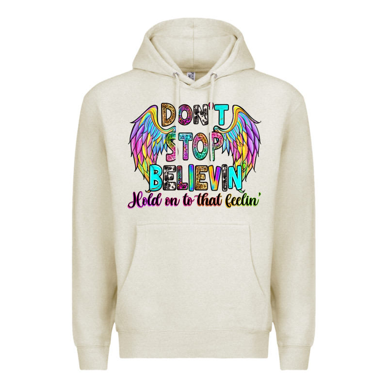 Don't Stop Believin' Hold On To That Feelin' Premium Hoodie by RanaPortraitStore | Teevron