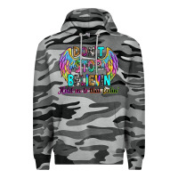 Slate Camo don't stop believin' hold on to that feelin' Premium Hoodie - RanaPortraitStore