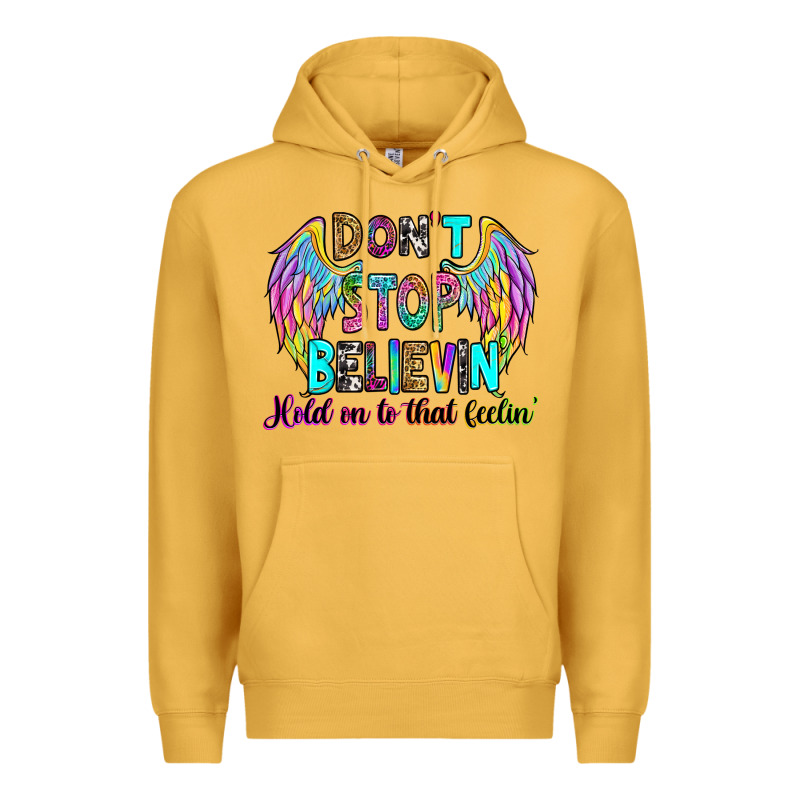 Don't Stop Believin' Hold On To That Feelin' Premium Hoodie by RanaPortraitStore | Teevron