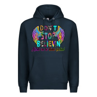 Navy don't stop believin' hold on to that feelin' Premium Hoodie - RanaPortraitStore