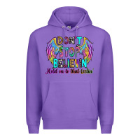 Purple don't stop believin' hold on to that feelin' Premium Hoodie - RanaPortraitStore